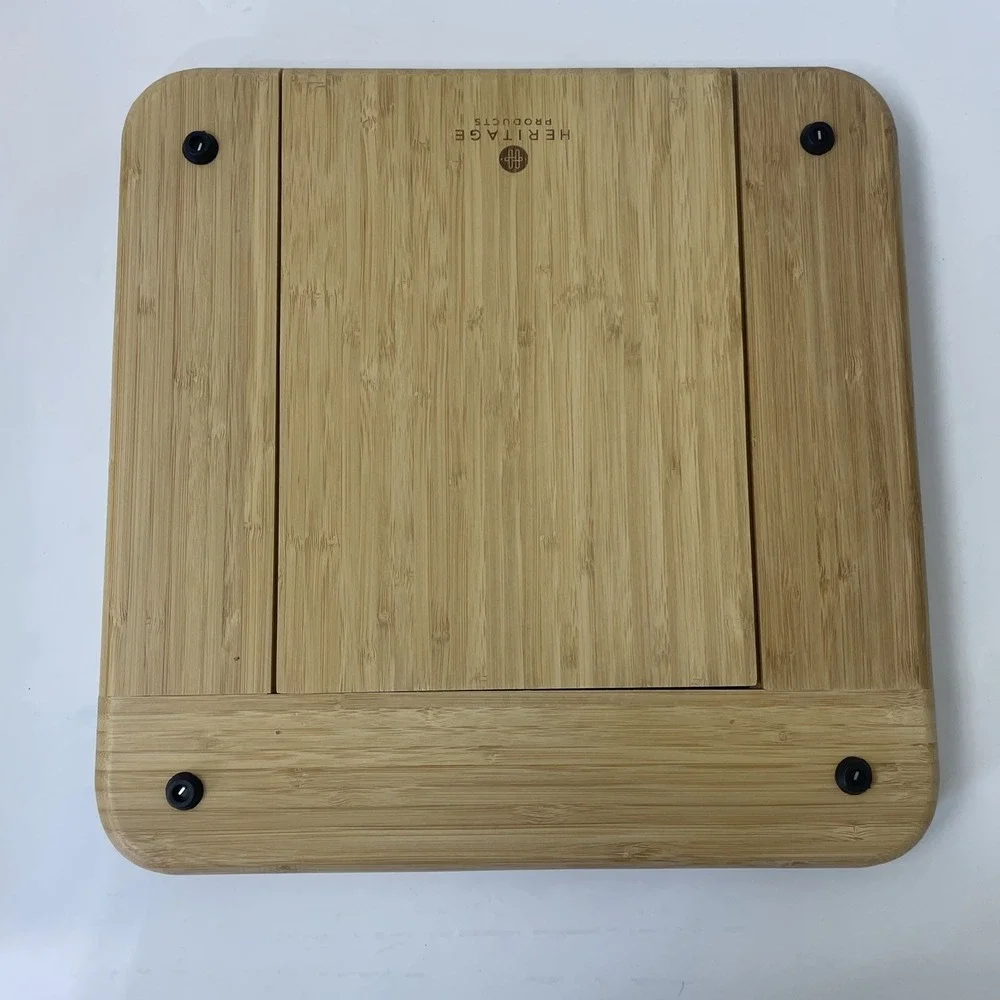 Heritage Products Charcuterie Board Bamboo 13in NEW Brown 4 Cheese Knives Drawer